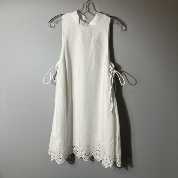 BCBG Generation Sleeveless White Dress Lined Eyelet Hem‎ Size XS Yatch, Coastal, - Picture 1 of 16